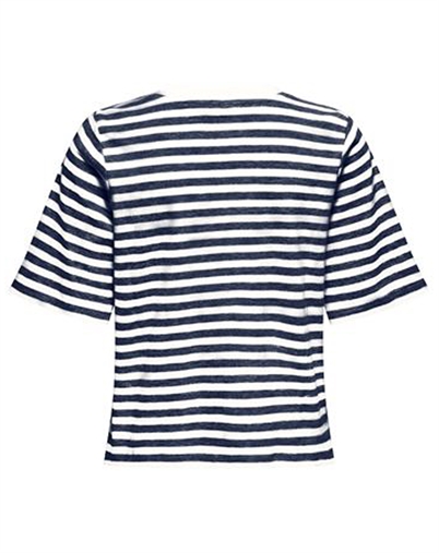 Only - ONLCarlina Life O-Neck T-shirt - Cloud Dancer/Naval Academy